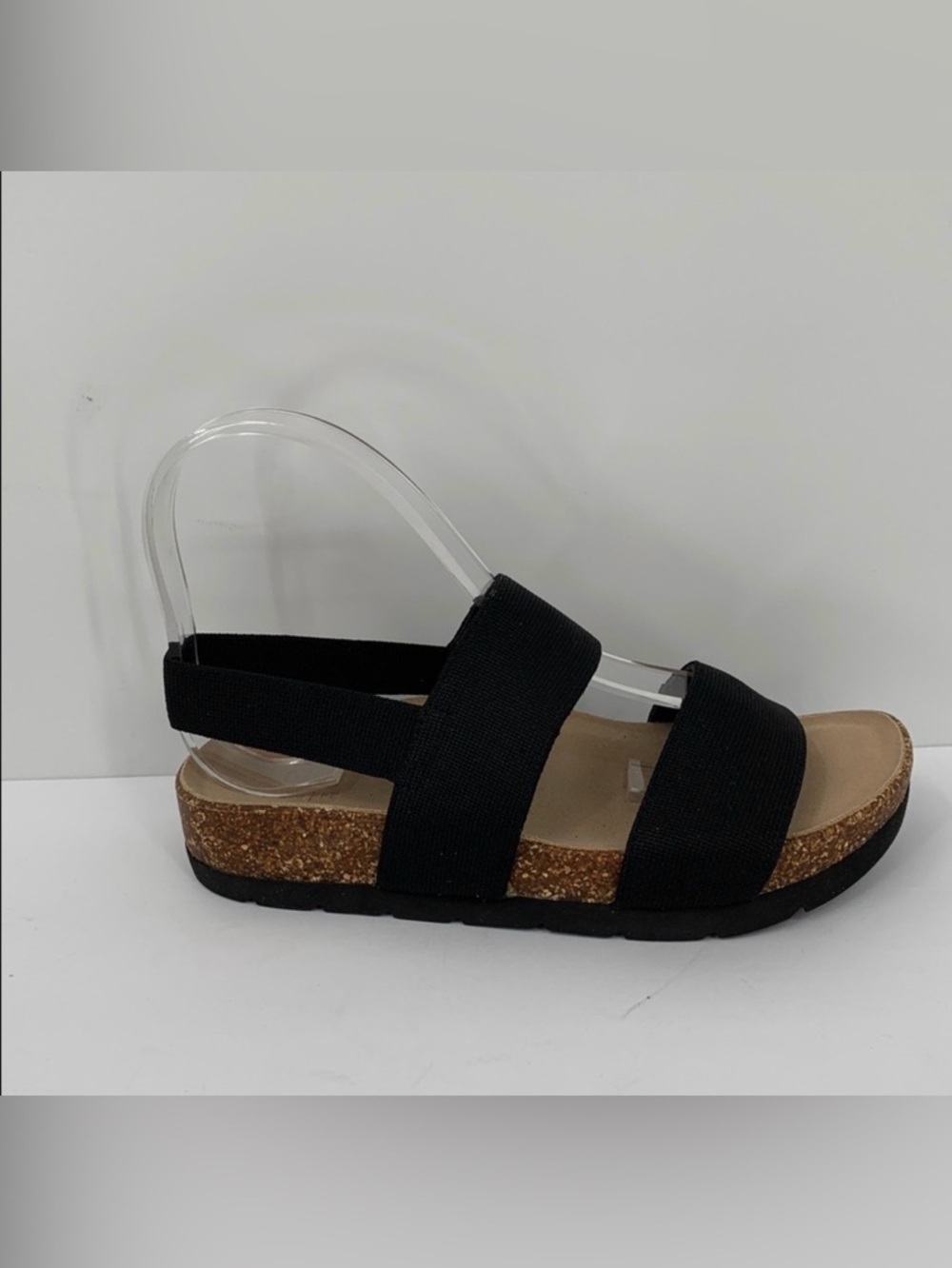 ABEO Lanai Triple strap sandal black comfort elastic strappy shoe stretch 6